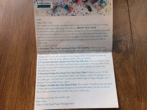 Bright Paper Packages Jan 2016 Letter