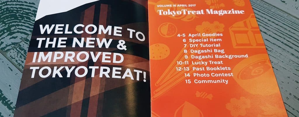 TokyoTreat - Japanese Candy April 2017 Second Anniversary Edition Unboxing Menu