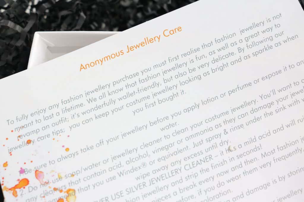 Anonymous Jewellery, Review, Jodetopia, Jewellery, Costume Jewellery, Fashion, Necklace, Earrings, Subscription Box